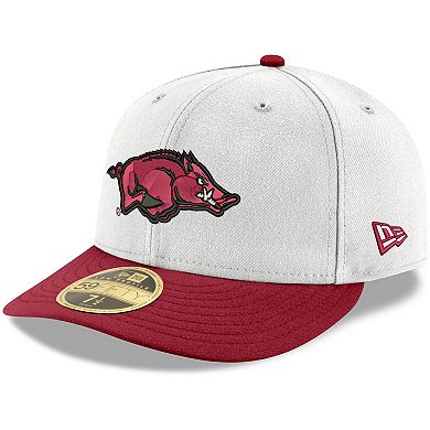 Men's New Era White/Cardinal Arkansas Razorbacks Basic Low Profile ...