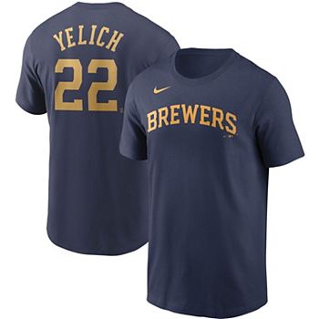 Christian Yelich Milwaukee Brewers Nike Name & Number T-Shirt - Navy