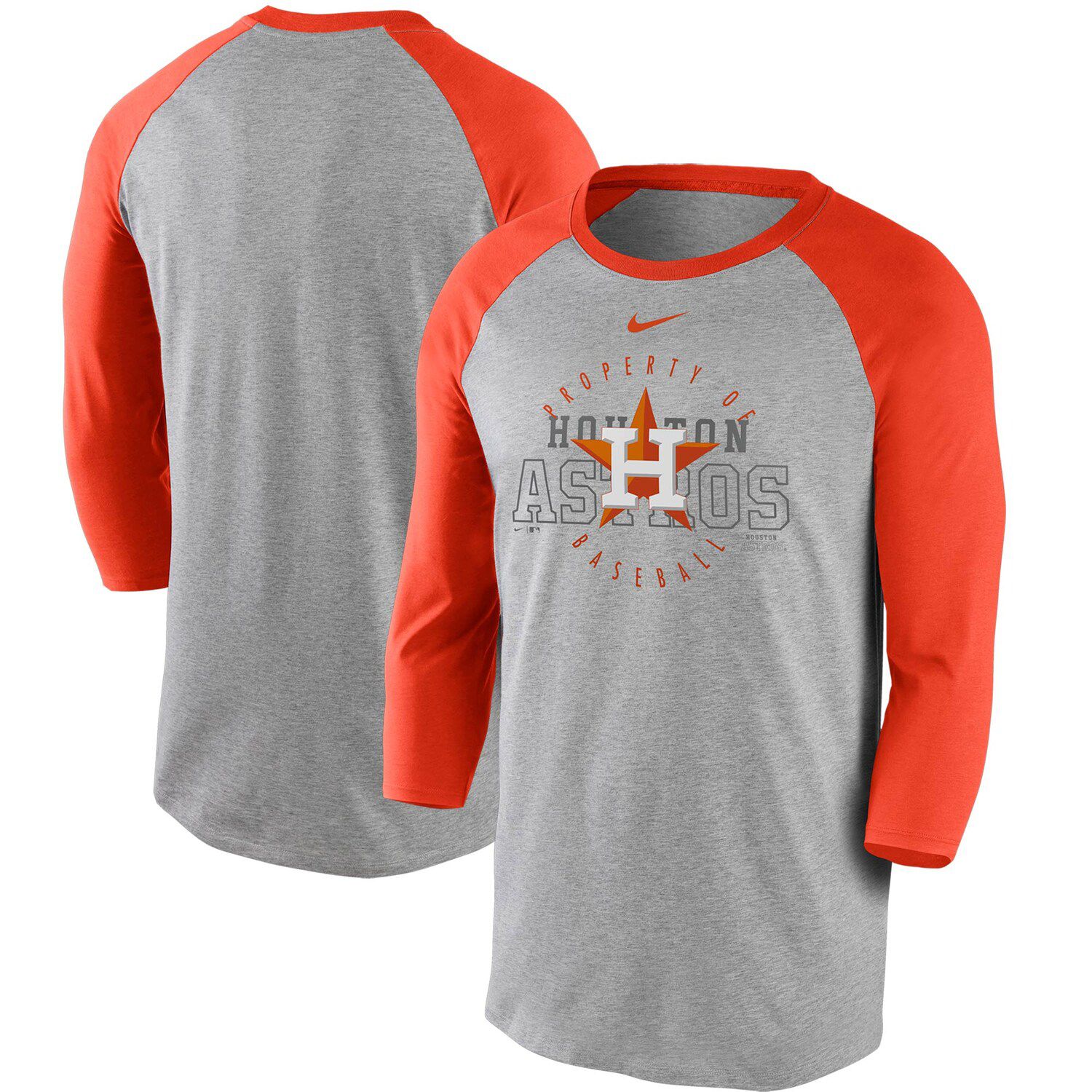 gray and orange nike shirt