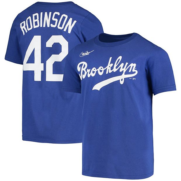 Youth Nike Jackie Robinson Royal Brooklyn Dodgers Cooperstown Collection  Player Name & Number T-Shirt