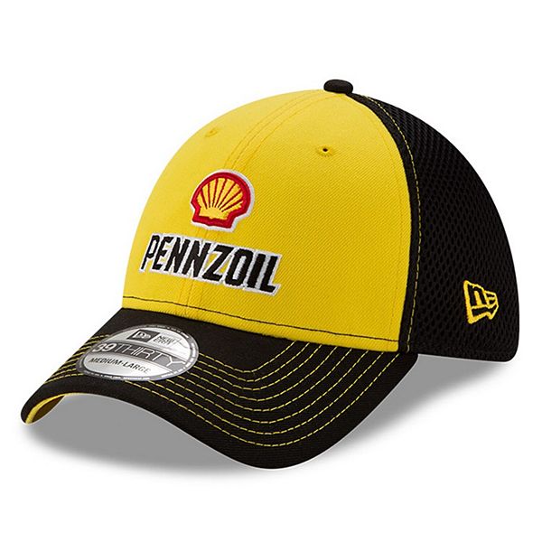 Men's New Era Black/Yellow Joey Logano Shell-Pennzoil NEO 39THIRTY Flex Hat