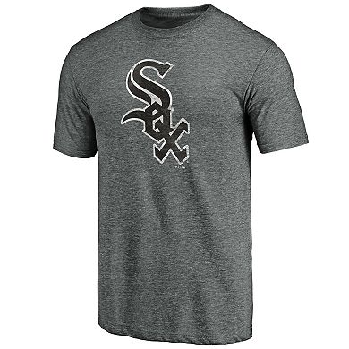 Men's Fanatics Branded Heathered Charcoal Chicago White Sox Weathered Official Logo Tri-Blend T-Shirt