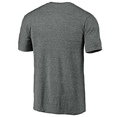 Men's Fanatics Branded Heathered Charcoal Chicago White Sox Weathered Official Logo Tri-Blend T-Shirt