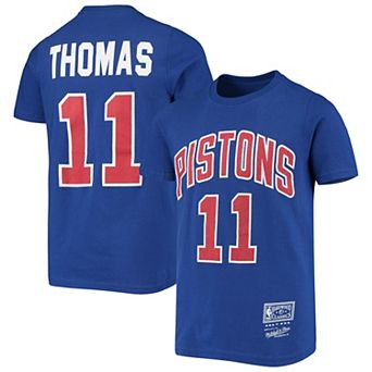 Youth Isiah Thomas Blue Detroit Pistons Hardwood Classics Name & Number T-Shirt