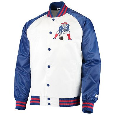 Men's Starter White/Royal New England Patriots Clean Up Throwback ...