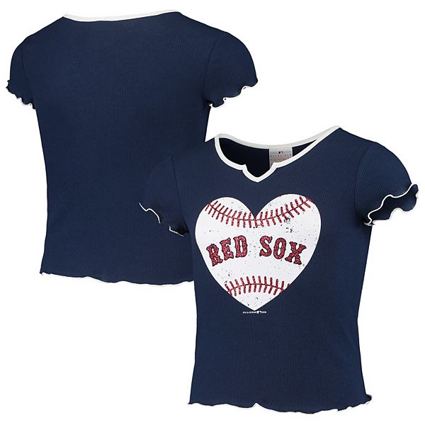 Girls Youth New York Yankees Justice Navy/White Tri-Blend Heart