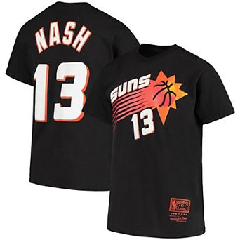Youth Steve Nash Black Phoenix Suns Hardwood Classics Name & Number T-Shirt