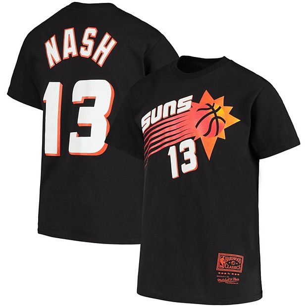 Youth Steve Nash Black Phoenix Suns Hardwood Classics Name & Number T-Shirt