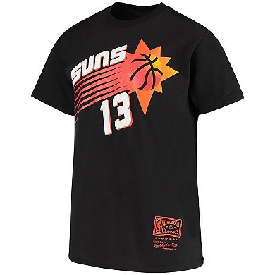 Youth Steve Nash Black Phoenix Suns Hardwood Classics Name & Number T-Shirt