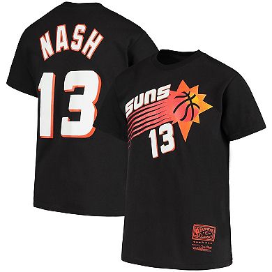 Youth Steve Nash Black Phoenix Suns Hardwood Classics Name & Number T-Shirt