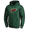 Men's Fanatics Branded Green Minnesota Wild Primary Team Logo Fleece Pullover Hoodie