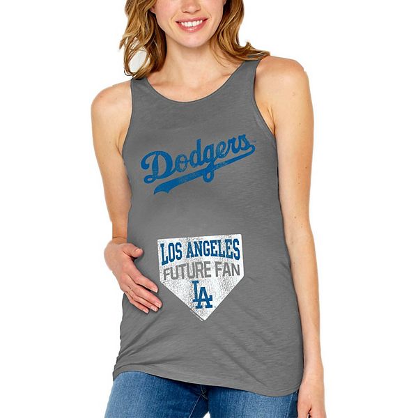 Women's Soft as a Grape Gray Los Angeles Dodgers Maternity