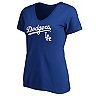 Women's Fanatics Branded Royal Los Angeles Dodgers Team Logo Lockup V-Neck T-Shirt