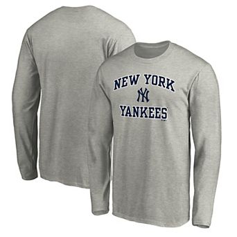 Men's Fanatics Branded Heathered Gray New York Yankees Heart & Soul Long Sleeve T-Shirt