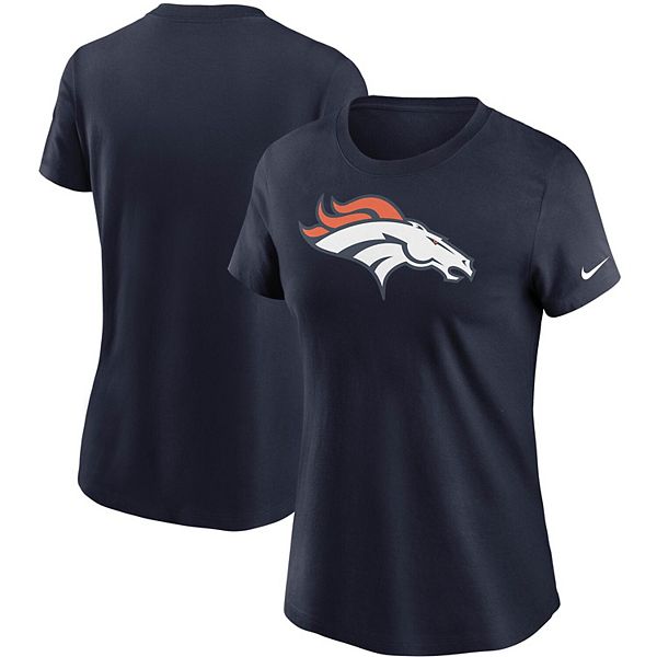 Women's Nike Navy Denver Broncos Logo Essential T-Shirt