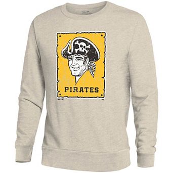 Men's Majestic Threads Oatmeal Pittsburgh Pirates Fleece Pullover Sweatshirt