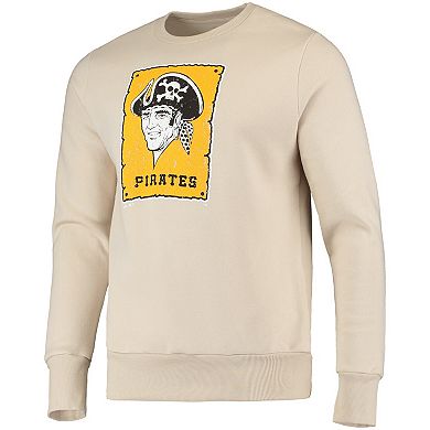 Men's Majestic Threads Oatmeal Pittsburgh Pirates Fleece Pullover Sweatshirt