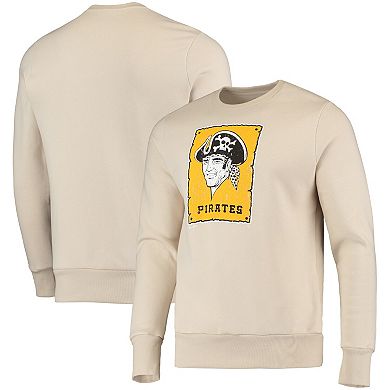 Men's Majestic Threads Oatmeal Pittsburgh Pirates Fleece Pullover Sweatshirt