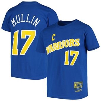 Youth Chris Mullin Royal Golden State Warriors Hardwood Classics Name & Number T-Shirt