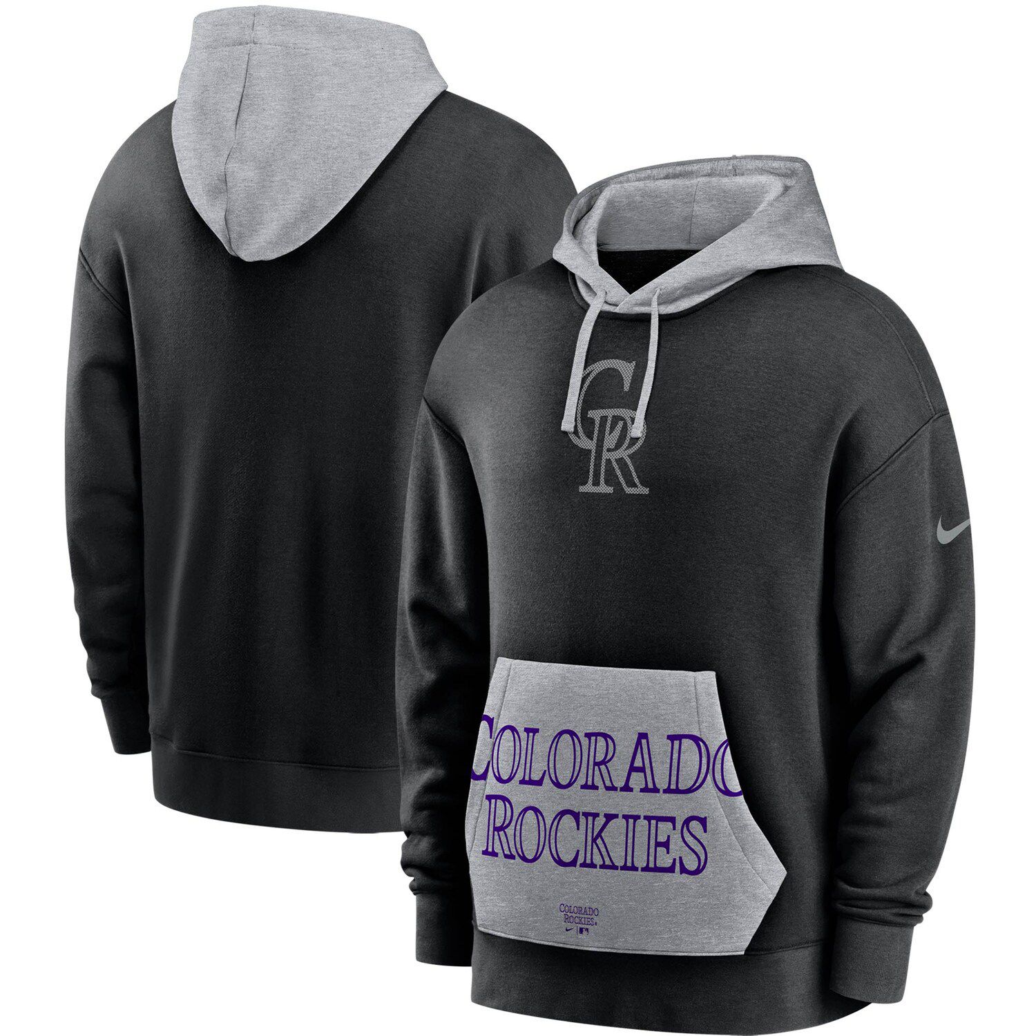 Colorado Rockies Fanatics Branded Women's Faded Script Pullover Hoodie - Black