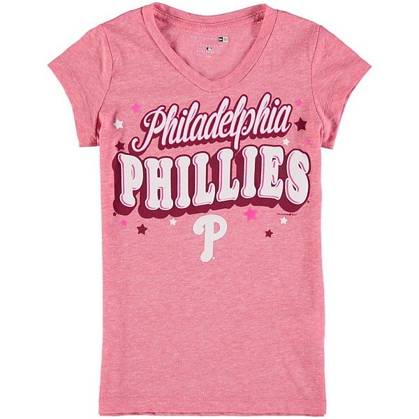 New Era / Youth Girls' Philadelphia Phillies Blue Tie Dye V-Neck T