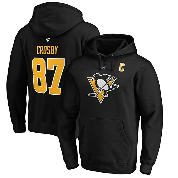 NHL Big & Tall Pittsburgh Penguins Sidney Crosby #87 Black Full-Zip Hoodie, Men's, XLT