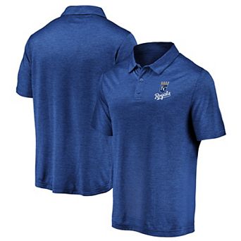 Men's Fanatics Branded Heathered Royal Kansas City Royals Iconic Striated Primary Logo Polo