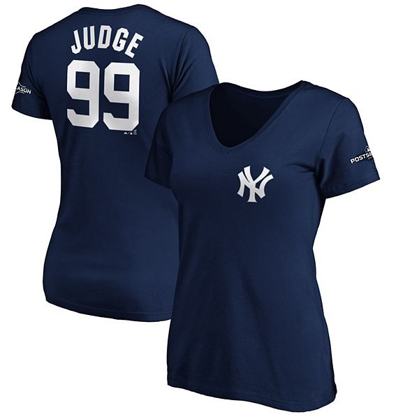 Aaron Judge New York Yankees Majestic Women's Name & Number V-Neck T-Shirt  - Gray