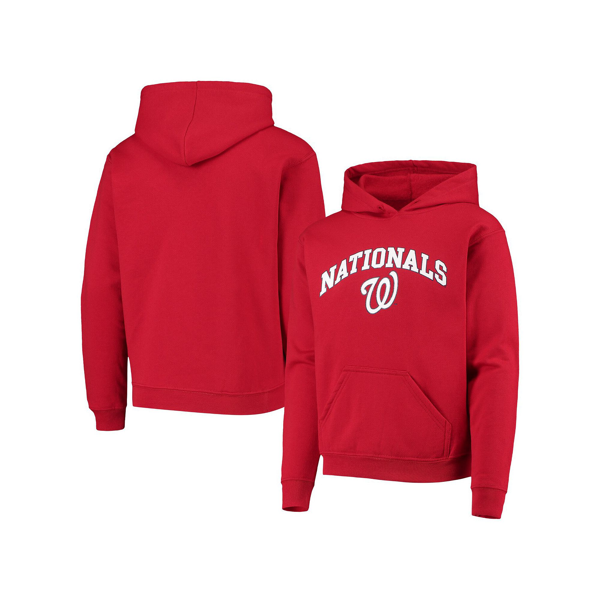 Youth Stitches Red Washington Nationals Pullover Fleece Hoodie, Boys, Size
