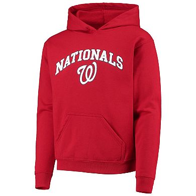 Youth Stitches Red Washington Nationals Pullover Fleece Hoodie