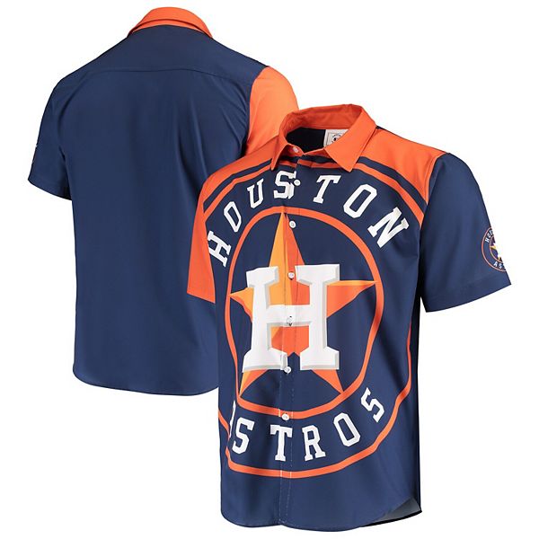 Men's Navy Houston Astros Big Logo Button-Up Shirt