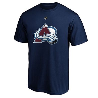Men's Fanatics Branded Cale Makar Navy Colorado Avalanche Authentic Stack Name & Number Team T-Shirt