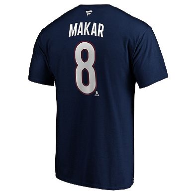 Men's Fanatics Branded Cale Makar Navy Colorado Avalanche Authentic Stack Name & Number Team T-Shirt