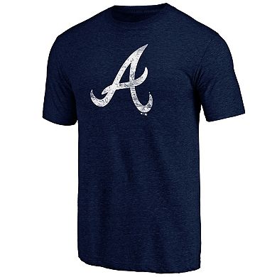 Men's Fanatics Branded Navy Atlanta Braves Weathered Official Logo Tri-Blend T-Shirt