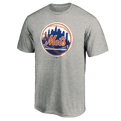 Men's Fanatics Branded Heathered Gray New York Mets Cooperstown Collection Forbes Team T-Shirt