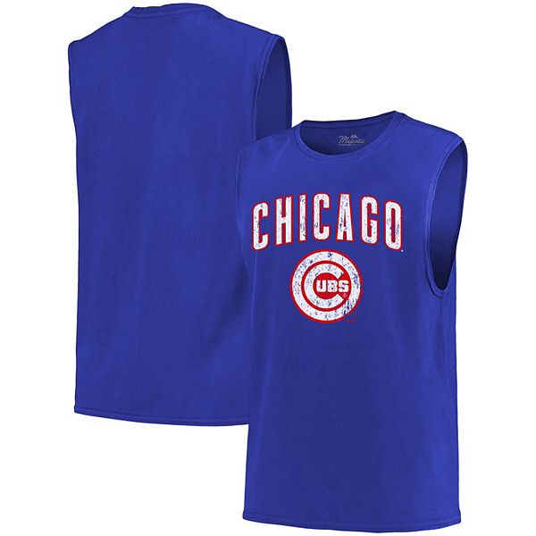 Lids Chicago Cubs Jersey Muscle Sleeveless Pullover Hoodie - Royal