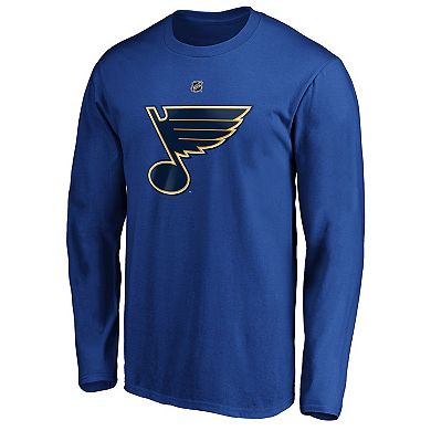 Men's Fanatics Branded Jordan Binnington Blue St. Louis Blues Authentic Stack Name & Number Long Sleeve T-Shirt