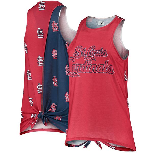 Women's St. Louis Cardinals Red Repeat Logo Tie-Back Racerback