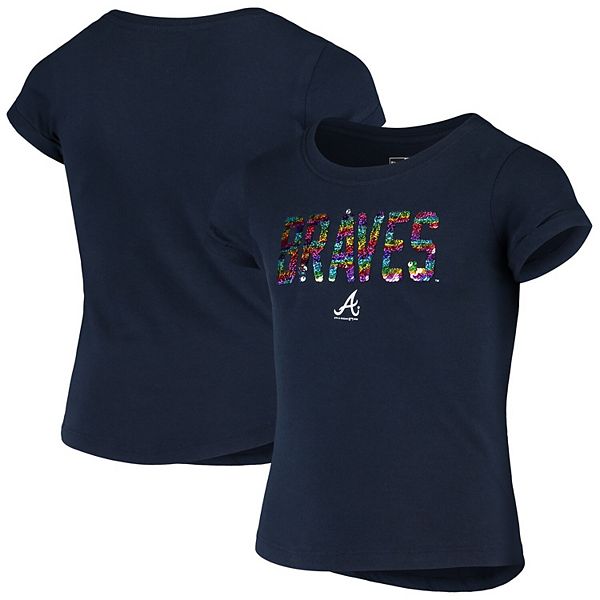 Girls atlanta on sale braves shirt