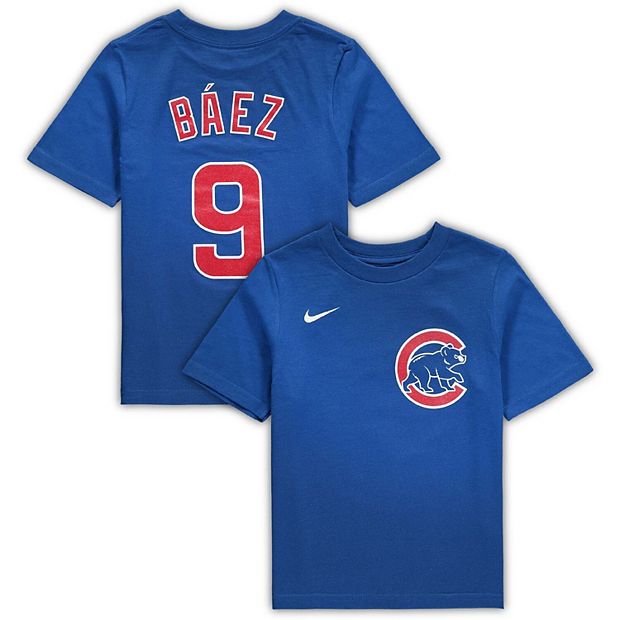 Preschool Nike Javier Baez Royal Chicago Cubs Player Name & Number T-Shirt