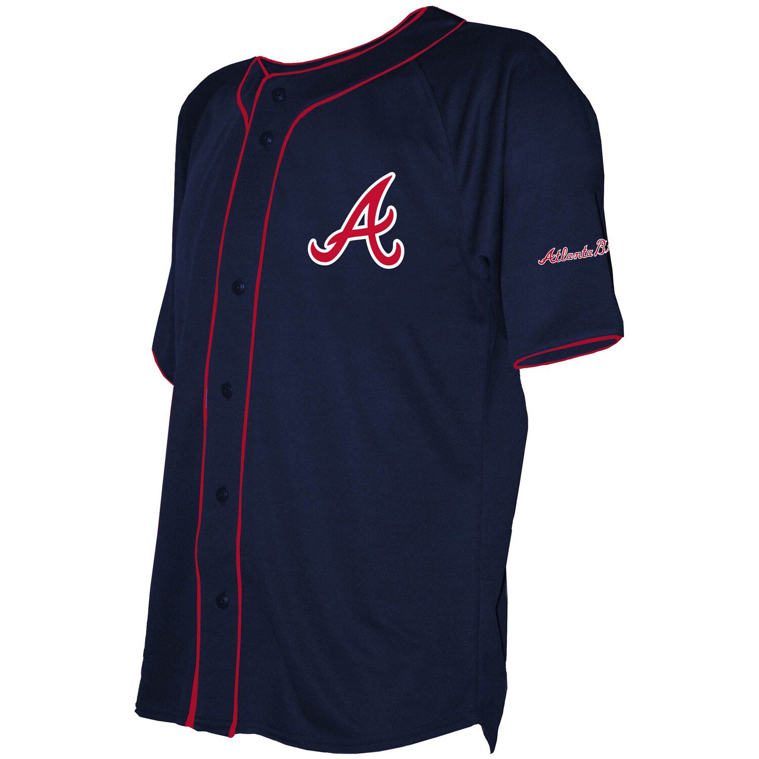 atlanta braves button up jersey