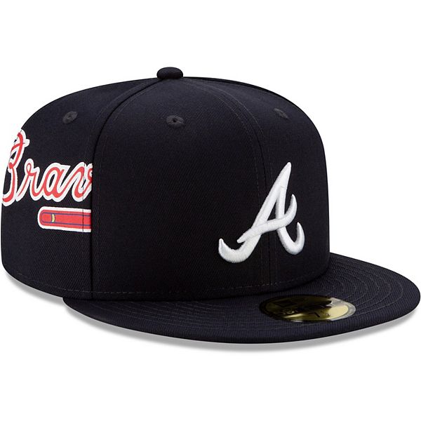 Atlanta Braves BIG-ONE DOUBLE WHAMMY Navy-White Fitted Hat