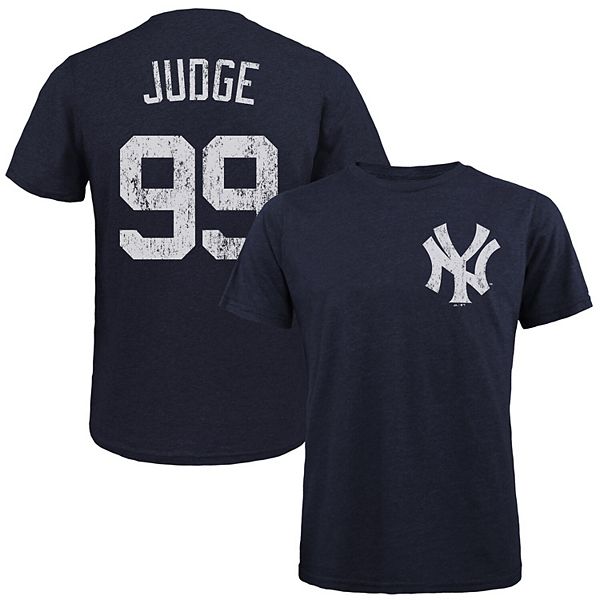 Aaron Judge New York Yankees Majestic Threads Pinstripe 3/4-Sleeve Raglan Name & Number T-Shirt - White, Men's, Size: Small