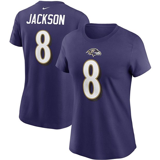 Nike Men's Baltimore Ravens Lamar Jackson Logo Purple T-Shirt