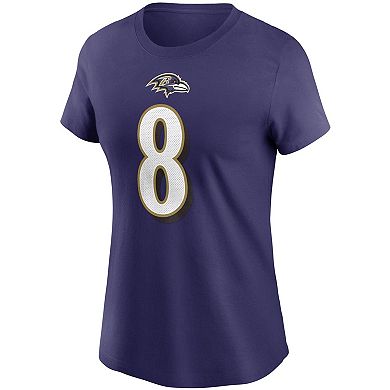 Women's Nike Lamar Jackson Purple Baltimore Ravens Name & Number T-Shirt