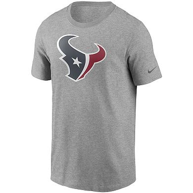 Men's Nike Heathered Gray Houston Texans Primary Logo T-Shirt