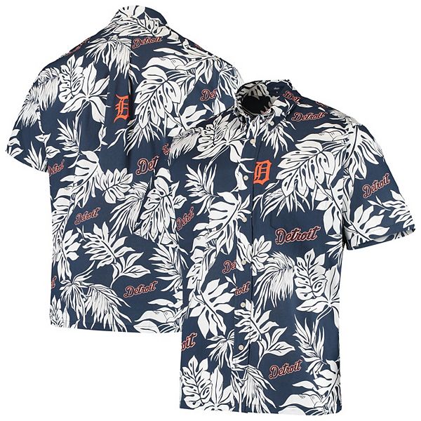 Men's Reyn Spooner Navy Detroit Tigers Aloha Button-Down Shirt