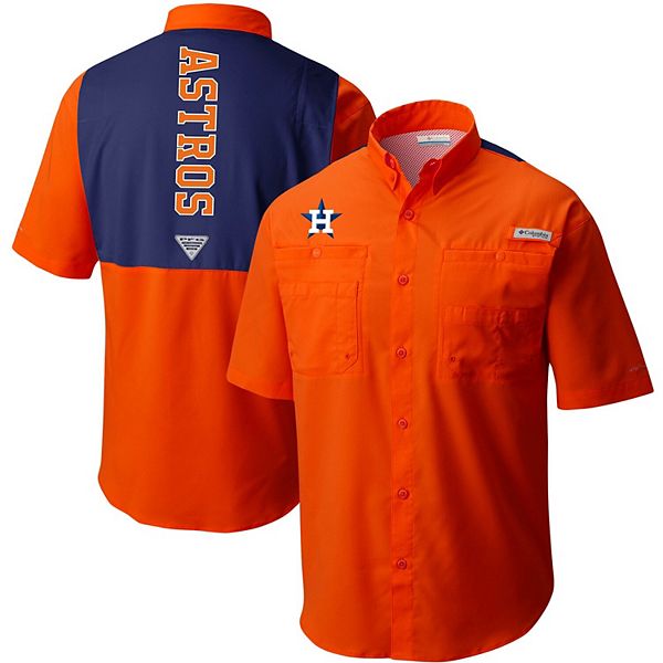 Men's Houston Astros Pro Standard Navy/Orange Taping T-Shirt