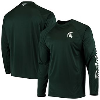 Men's Columbia PFG Green Michigan State Spartans Terminal Tackle Omni-Shade Long Sleeve T-Shirt
