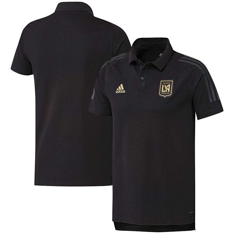 Mens adidas Black LAFC Coaches AEROREADY Raglan Polo, Size: Small